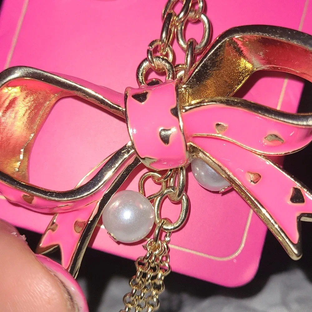 Juicy Couture Pink and Gold Bow Key Holder